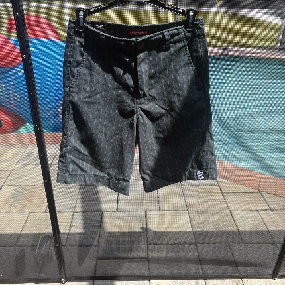 Lost Charcoal Pinstripe Shorts